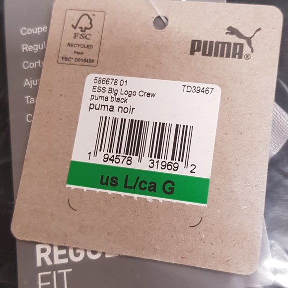 PUMA  Logo Crew Fleece Large - Picture 2 of 2